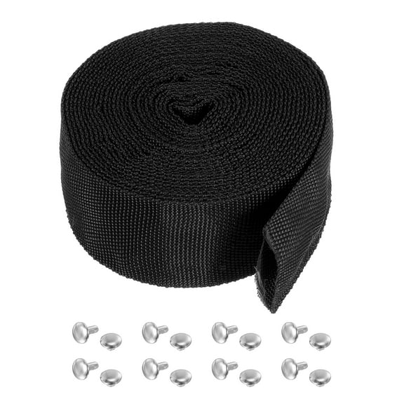 1.8" 13FT Protective Hose Sleeve with Snap Fastener, Polyester Fiber Cable Cover Sheath Protection, Black