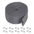 thumbnail image 1 of 1.8" 16FT Protective Hose Sleeve with Snap Fastener, Polyester Fiber Cable Cover Sheath Protection, Gray, 1 of 5