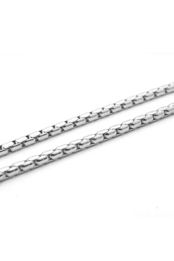 1.8/2.2/3mm Stainless Steel Square Fancy Box Rolo Snake Chain 20-28'' Woman Man