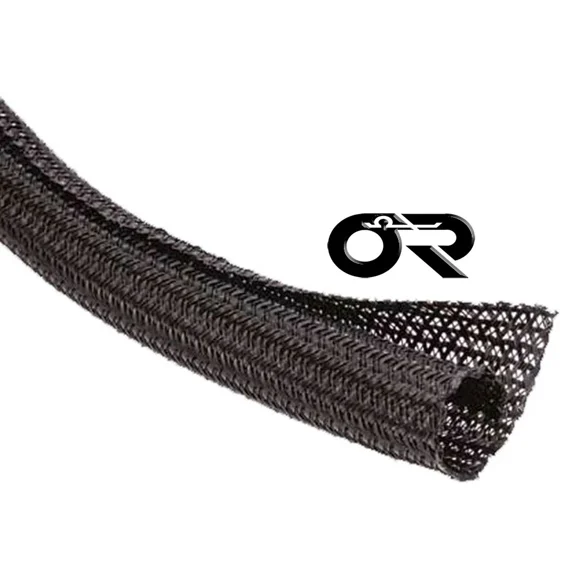 1/8" 25Ft Ohm Split Braided Cable Sleeving Wrap, Split Loom,