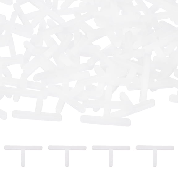 Uxcell 1/8" T Type Spacers 1000Pcs 3 mm Plastic Floor Hexagonal Spacers for Floor Spacing Installation Leveling White