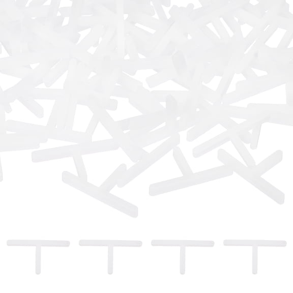 Uxcell 1/12" T Type Spacers 1000Pcs 2 mm Plastic Floor Hexagonal Spacers for Floor Spacing Installation Leveling White