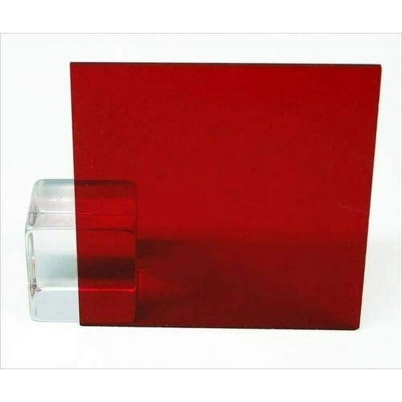 1/8" (3mm) Dark Red Translucent Acrylic Plexiglass Sheet 12"x12" Cast (0.118") Thick Nominal Size AZM