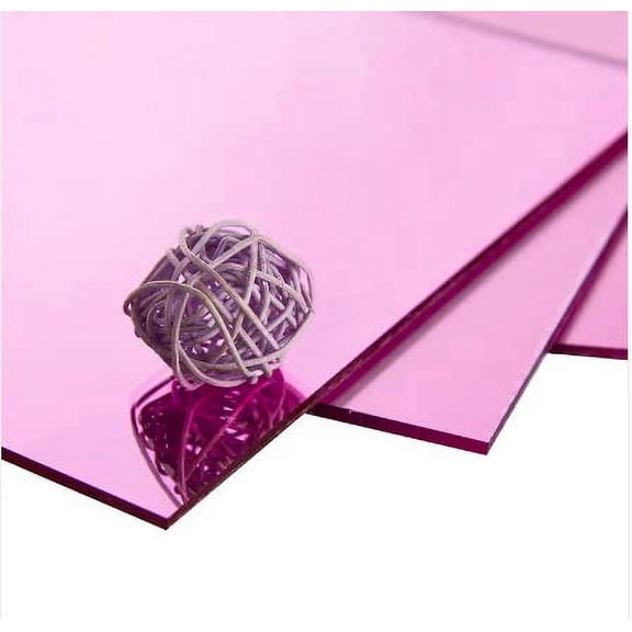 1/8" (3mm) Pink Mirror Acrylic Plexiglass Plastic Sheet 24" x 12" Nominal Size AZM Displays