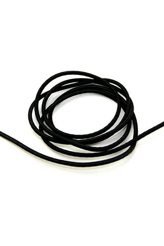 1/8" (3mm) Round Elastic Stretchy Ear Loop Rope Cord: Sewing Crafts DIY Masks Spandex and Nylon Material US Stock Ready to Ship (Black,, 20 YARDS)