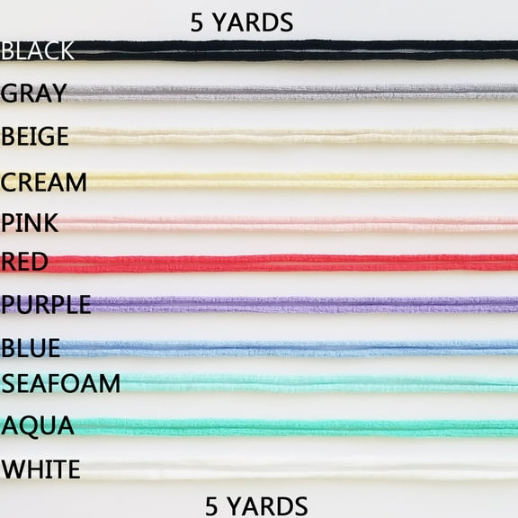 1/8" (3mm) Round Elastic Stretchy Ear Loop Rope Cord: Sewing Crafts DIY Masks Spandex and Nylon Material US Stock Ready to Ship (Blue, 5 yds)