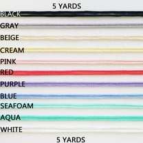 1/8" (3mm) Round Elastic Stretchy Ear Loop Rope Cord: Sewing Crafts DIY Masks Spandex and Nylon Material US Stock Ready to Ship (Blue, 5 yds)