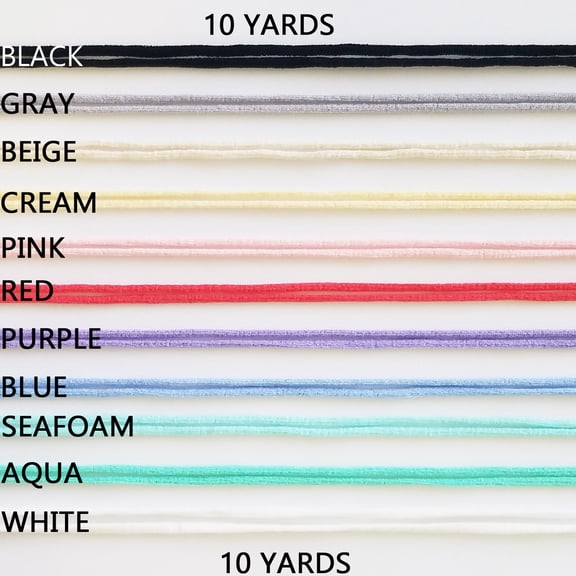 1/8" (3mm) Round Elastic Stretchy Ear Loop Rope Cord: Sewing Crafts DIY Masks Spandex and Nylon Material US Stock Ready to Ship (Pink, 10 yds)