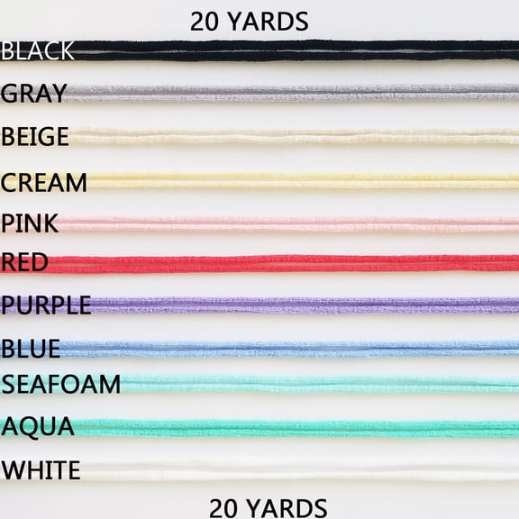 1/8" (3mm) Round Elastic Stretchy Ear Loop Rope Cord: Sewing Crafts DIY Masks Spandex and Nylon Material US Stock Ready to Ship (Pink, 20 yds)