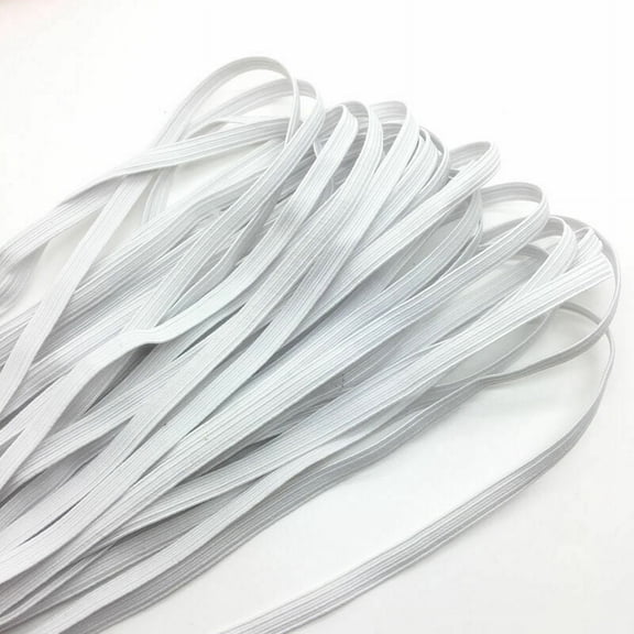 1/8" (3mm) flat Elastic Stretchy band: Sewing Crafts DIY Masks US Stock Ready to Ship (White, 10 yds)