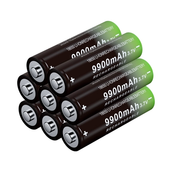 18650 Rechargeable Battery Button Top 8 Pack 3.7V 9900mAh Large Capacity for Flashlights, Headlamps, Doorbells, Toys, etc