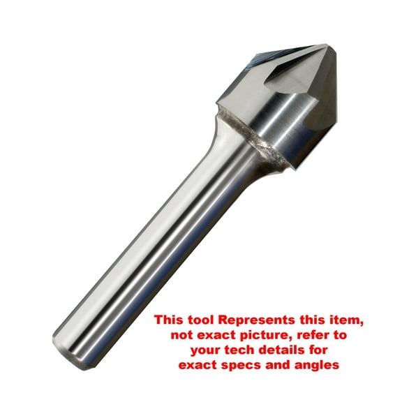 1/8" 90 Included Angle, 6 Flute Solid Carbide Single End Countersink