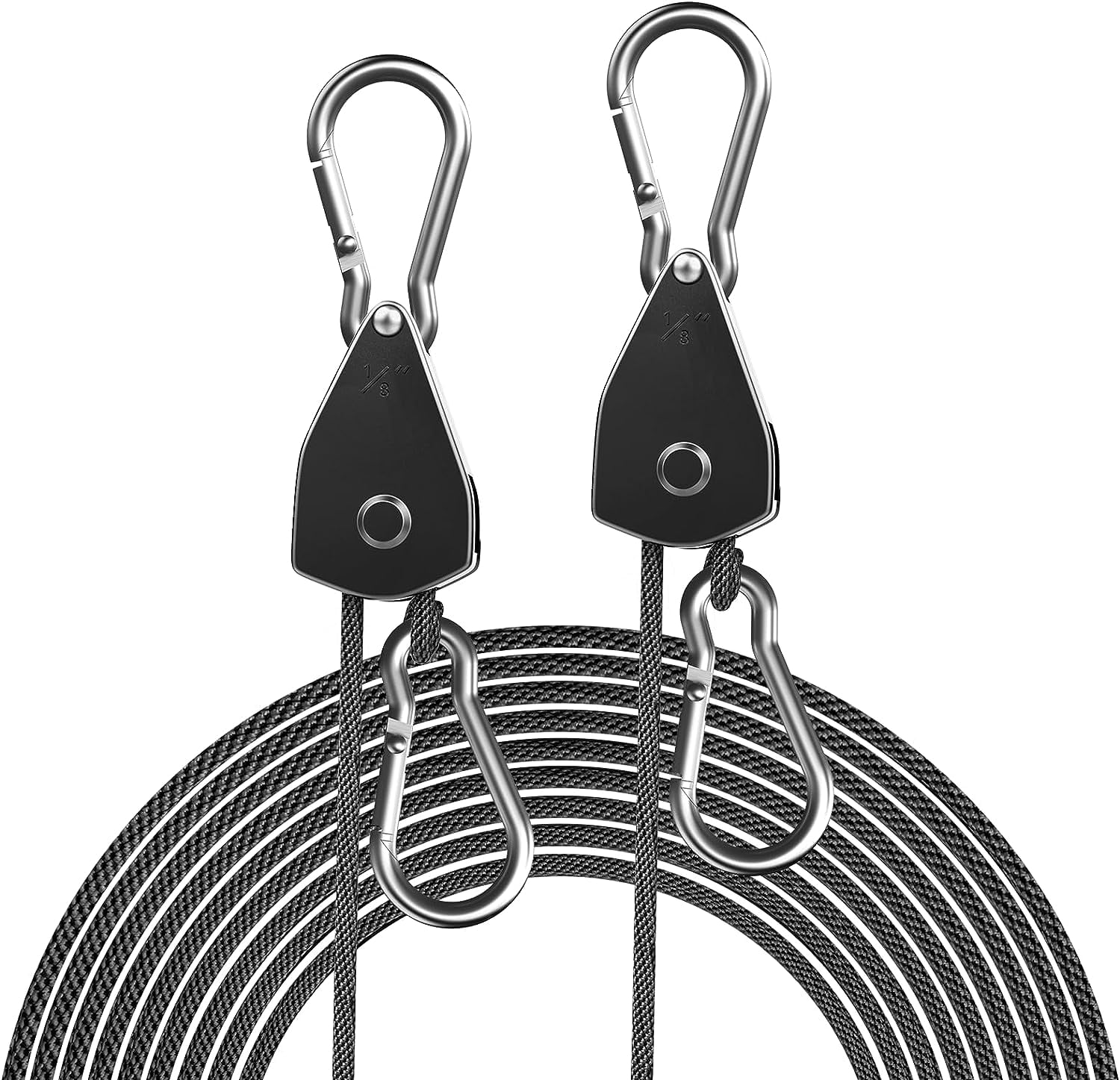 1/8" Adjustable Rope Hanger, Heavy Duty Ratchet Tie Down Strap with