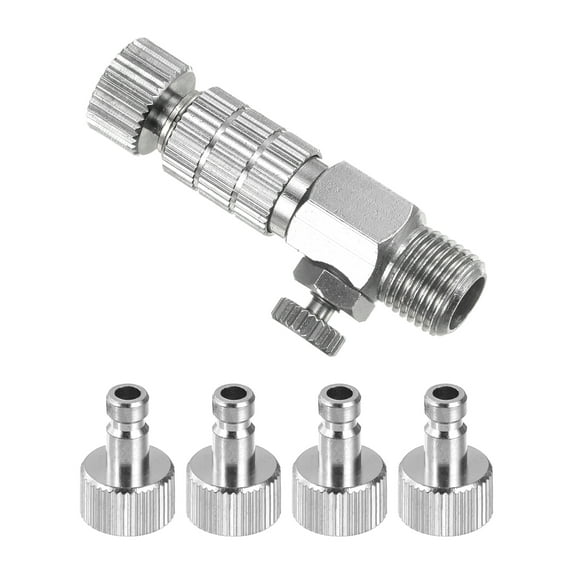 1/8 Air Brush Connector Adapters, Air Brush Quick Connect Air Brush Quick Release Disconnect with 4 Male Fitting