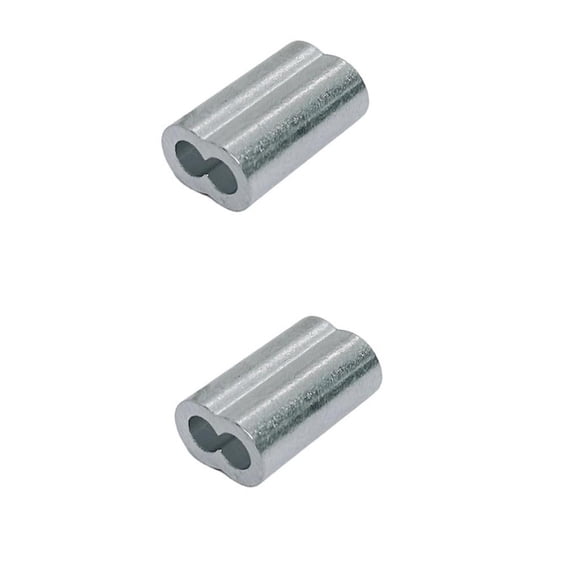 1/8" Aluminum Crimping Loop Sleeve Wire Rope Sleeves Double Barrel Ferrule 2 Pc