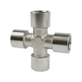 thumbnail image 1 of 1/8" BSP Cross Fitting Female Thread Manifold Air / Hydraulic Fitting FT074, 1 of 1