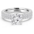 thumbnail image 1 of 1.8 CTW Round Diamond Two-Row Solitaire with Accents Engagement Ring in 14K White Gold - Size 8.5, 1 of 1