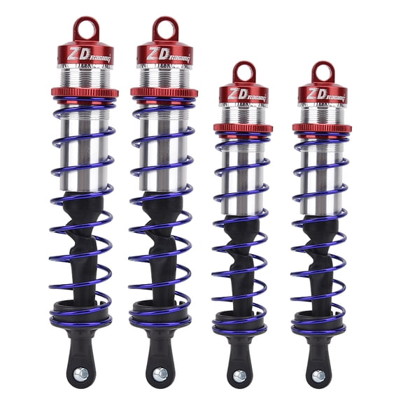 1/8 Car Metal Oil Pressure Adjustable 2pcs Front Shock Damper 2pcs Rear Shock Damper (Red)