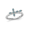 thumbnail image 1 of 1/8 Carat (Ctw) Blue Topaz Cross Ring in Sterling Silver, 1 of 4