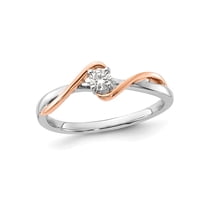 1/8 Carat (CtwI) Solitaire Diamond Promise Ring in 10K White and Rose Gold