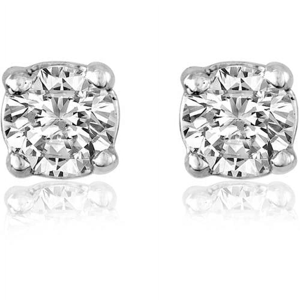 Diamond Earrings 1/20 ct tw Round-cut Sterling Silver