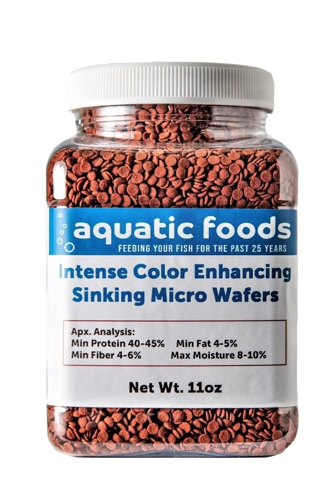 1/8" Color Enhancing Sinking Micro Wafers for Bottom Fish, Shrimp, Crabs, Crayfish, All Tropical Fish11oz Small Jar