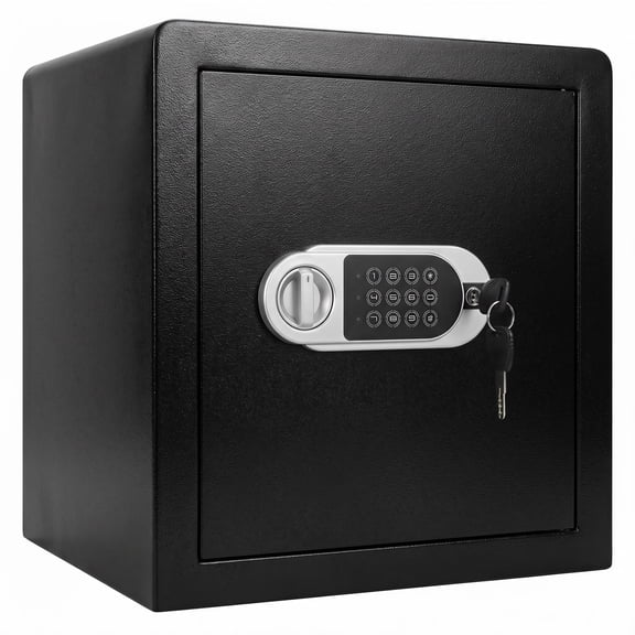 1.8 Cu.Ft Digital Keypad Floor Safe for Home & Office Cold Rolled Steel, Anti-Theft, Bolt Down, Removable Shelf Black