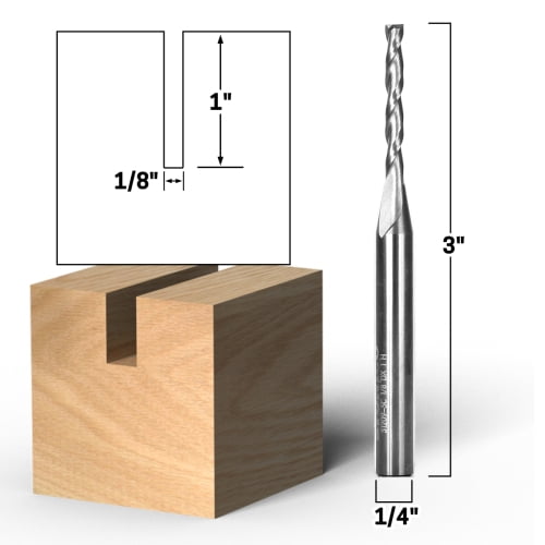 1/8" Dia. 2 Flute Upcut Spiral End Mill CNC Router Bit - 1/4" Shank - Yonico 31209-SC