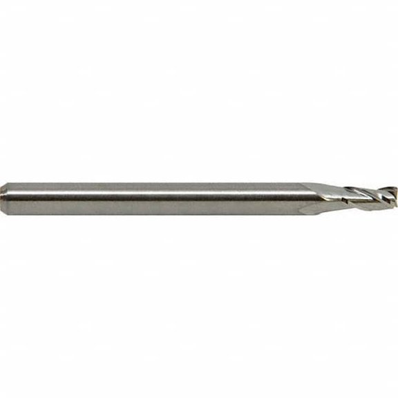 1/8" Diam 3 Flute Solid Carbide 0.015" Corner Radius End Mill