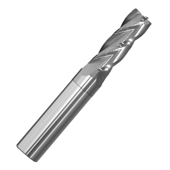 1/8" Diameter 4 Flute Single End Carbide End Mill 30 Helix, TiCN Coated .500" Flute Length, 1-1/2"OAL