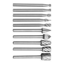1/8" Drill Bits Set 10pcs Drill Router Tool Wood 3mm Accessory Bits Burrs Carving High Speed Steel Metal Milling
