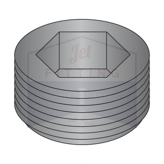 1/8" Dry Seal Socket Pipe Plugs | 3/4" Taper | Steel | Plain (Quantity: 100)