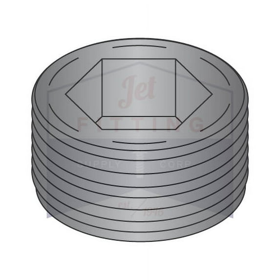 1/8" Flush Seating Socket Pipe Plugs | 7/8" Taper | Steel | Plain (Quantity: 100)