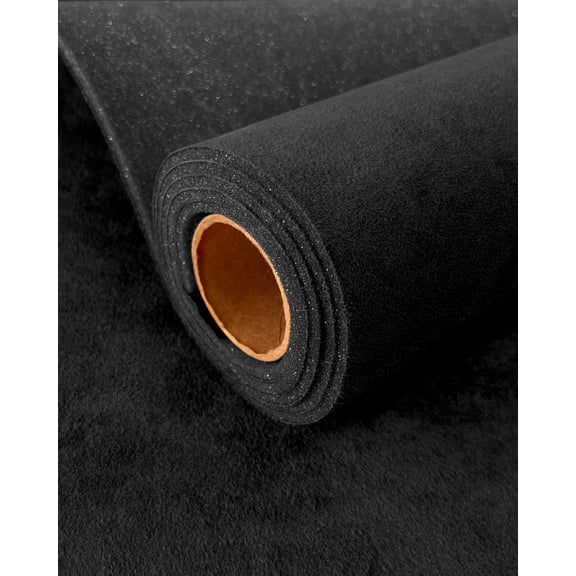 1/8 Foam Backed Jet Black Synergy Faux Suede Headliner Fabric 60" Wide Sold By The Yard