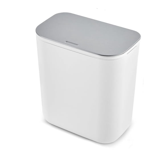 1.8 Gallon Hanging Trash Can – Stainless Steel Lid Compost Bin for Under Sink, Cabinet Door, or Wall Mount – Food Waste Container for Kitchen, RV, Bathroom, Office – White