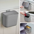 thumbnail image 1 of 1.8 Gallon Kitchen Hanging Small Trash Can with Stainless Steel Lid, Odor-Free Compost Bin, Space-Saving Garbage Can for Cabinet, Under Sink, RV, Bathroom, Grey, 1 of 7