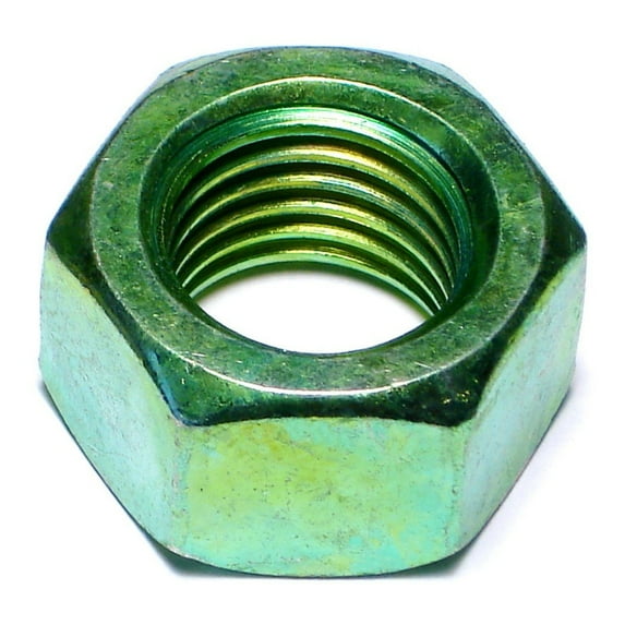 1"-8 Green Rinsed Zinc Plated Grade 5 Steel Coarse Thread Hex Nuts (36 pcs.)