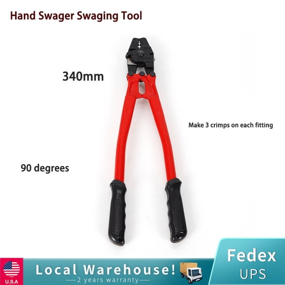 1/8" Hand Swager Swaging Tool For Wire Rope Cable Cutter Crimper Carbon Steel