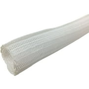 1/8" Hook Self Closing Braided Wrap Sleeving - Length: 100 Feet - Color: White