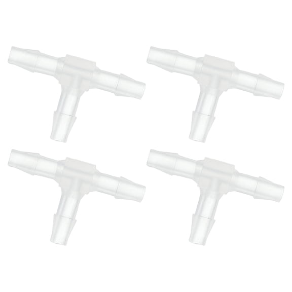 1/8" Hose Barb Fitting, 4 Pcs T Shaped 3 Way Plastic Equal Barbed Fitting