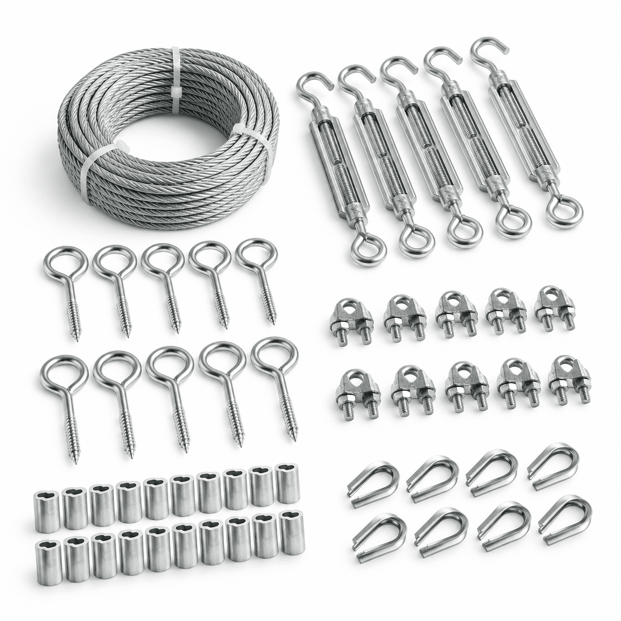 1/8 Inch 100FT PVC Coated Steel Wire Rope Kit for Garden Plant Support ...