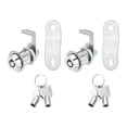 thumbnail image 1 of 1/8 Inch Cabinet Locks with Iron Key, Cam Replacement Lock Cylinder Toolbox Lock Keyed Alike, Silver 2 Pack, 1 of 8