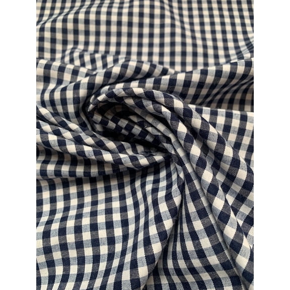 1/8" Navy Poly Cotton Gingham Sewing & Craft Fabric