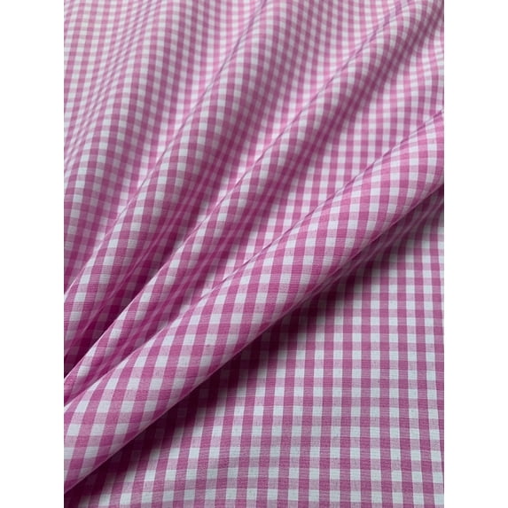 Burlap Fabric 1/8 Inch Check Gingham Fabric, Pink - 60 Inch Wide, By the Yard