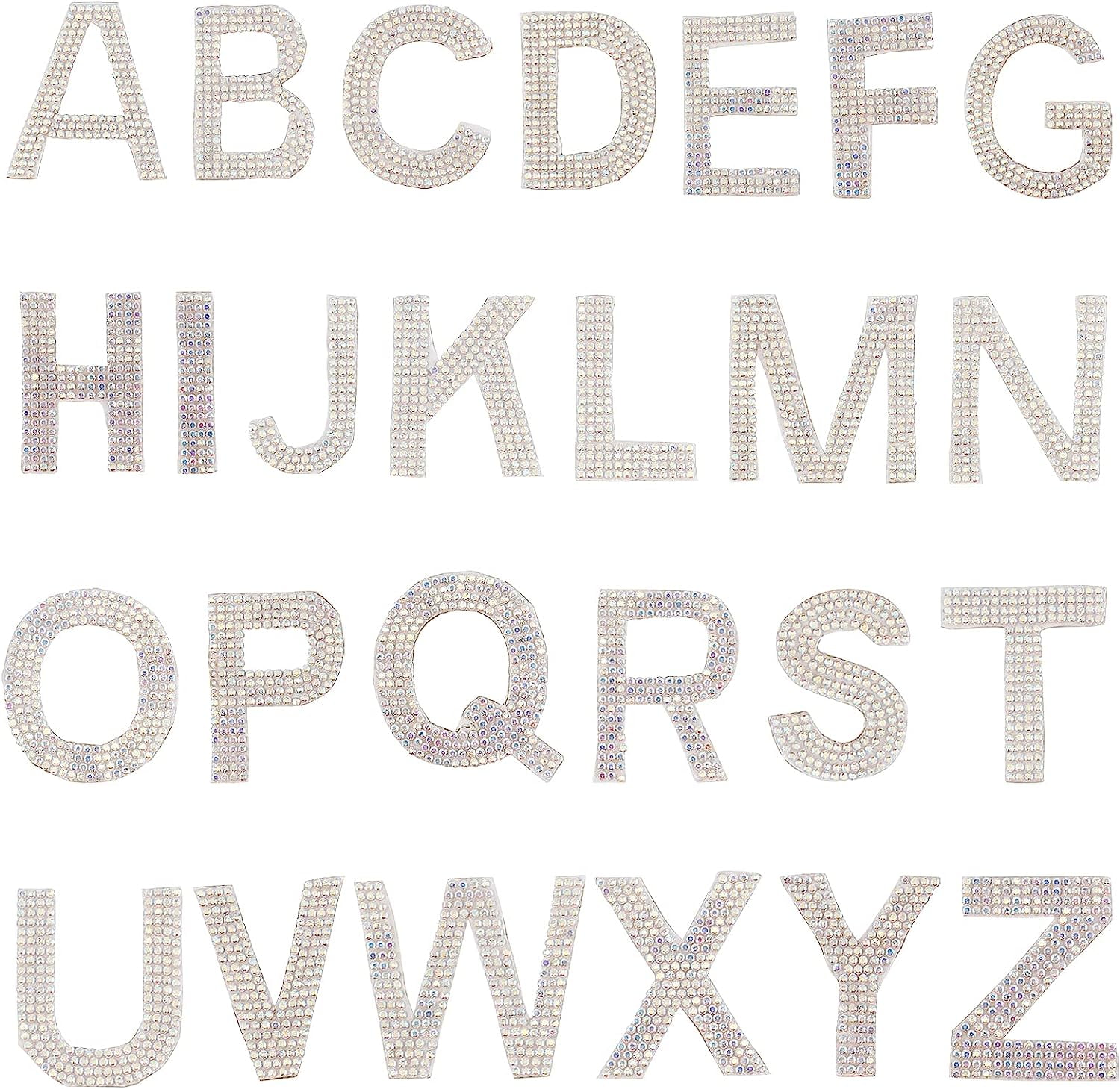 1.8 Inch High Glitter Rhinestone Alphabet Letter Stickers 26 Letters A ...