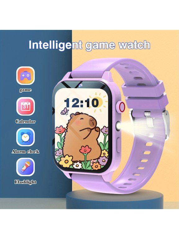 1.8 Inch Kids Fitness Smart Watch Blue, Bluetooth 5.3 Pedometer Sleep Calorie Counter, USB Recharge Silicone Strap Activity Tracker Gift for Boys Girls Ages 5-16