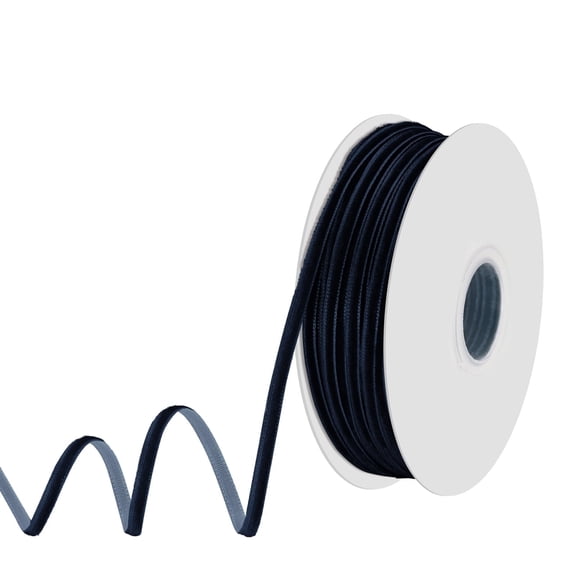 GTYBOVA 1/8 Inch Navy blue Velvet Ribbon - 50 Yards Single Face Soft Craft Ribbon for Gift Wrapping, Wedding Decor & DIY Hair Bows