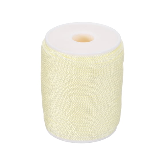 1/8 Inch Polypropylene Rope Braided Ropes, 255ft Nylon Rope Hollow Utility Cord for Clothesline, Camping, Hiking, Outdoor, Beige