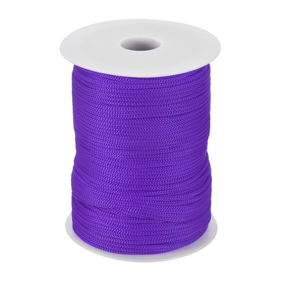 1/8 Inch Polypropylene Rope Braided Ropes, 400ft Nylon Rope Hollow Utility Cord for Clothesline, Camping, Hiking, Outdoor, Dark Purple