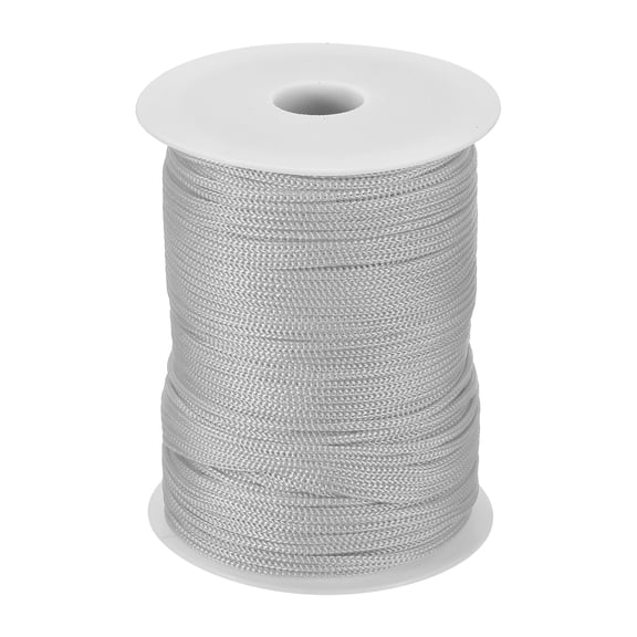 1/8 Inch Polypropylene Rope Braided Ropes, 400ft Nylon Rope Hollow Utility Cord for Clothesline, Camping, Hiking, Outdoor, Light Gray